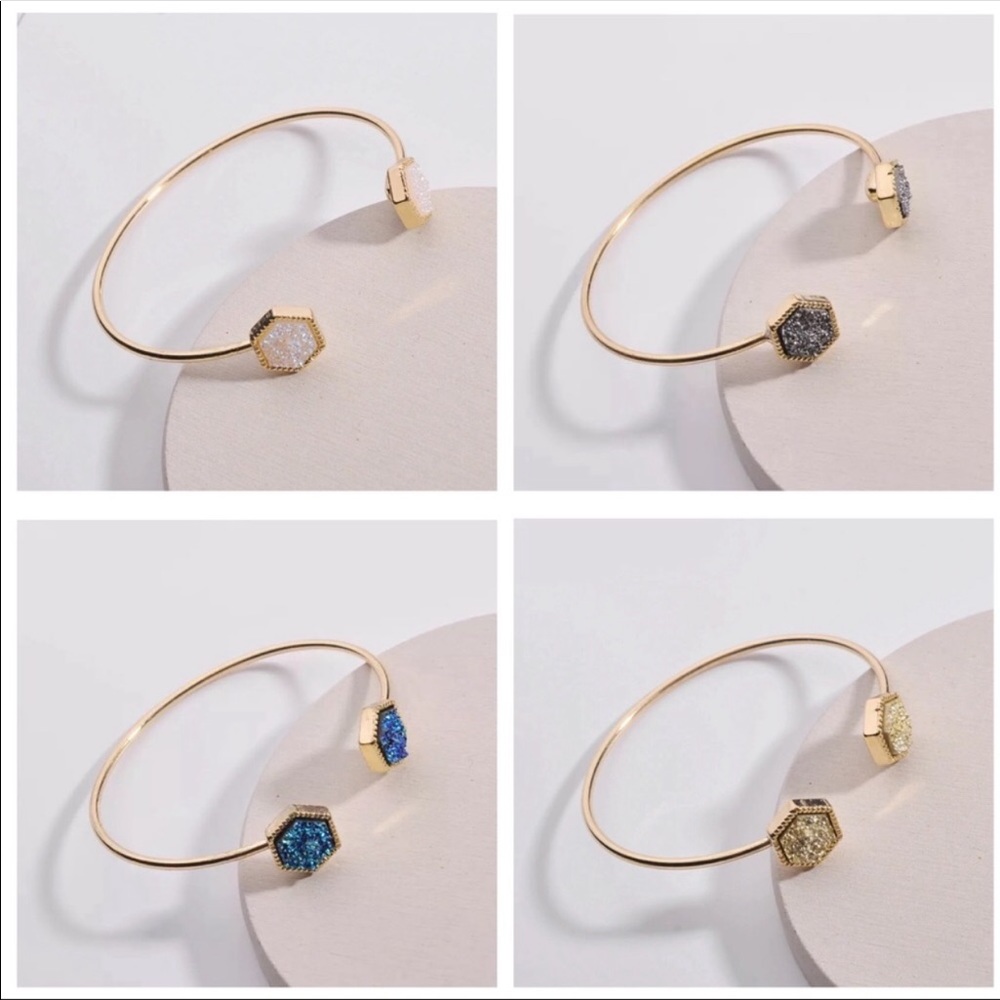 Gunmetal Druzy Bracelet